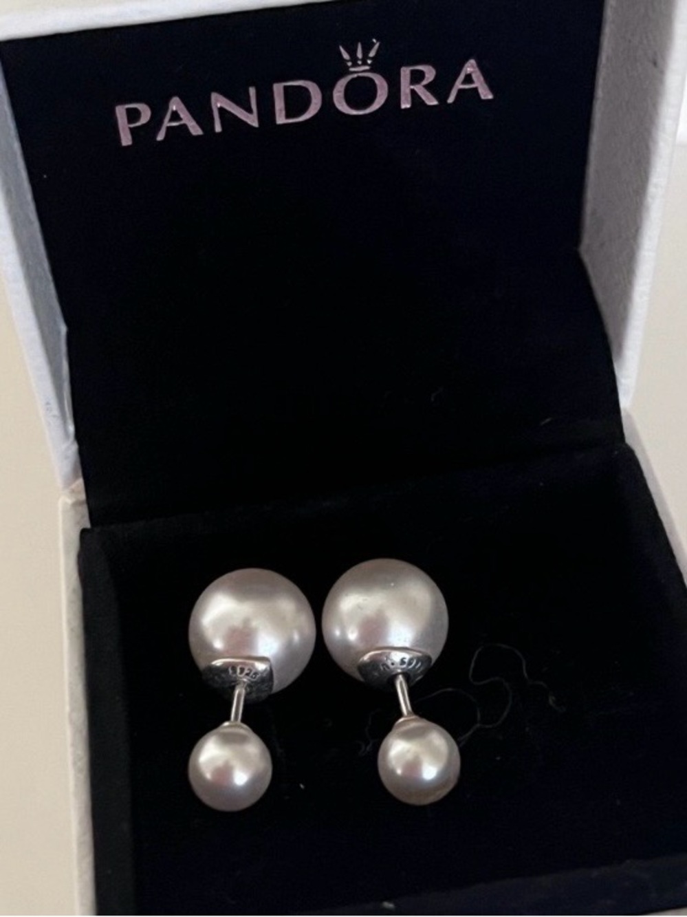PANDORA double sided pearl earrings